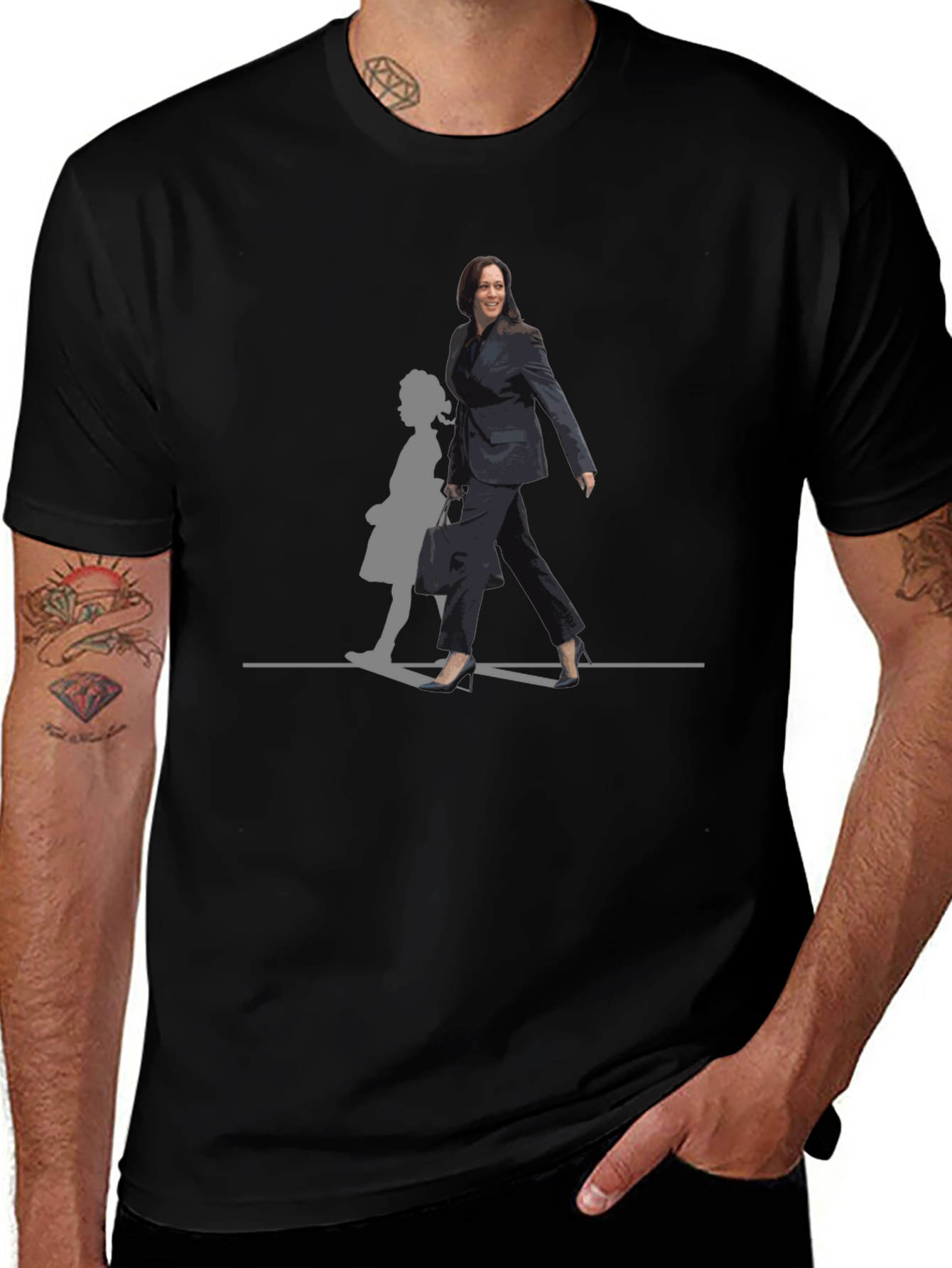 Kamala Harris T-Shirt - Walking Silhouette Design