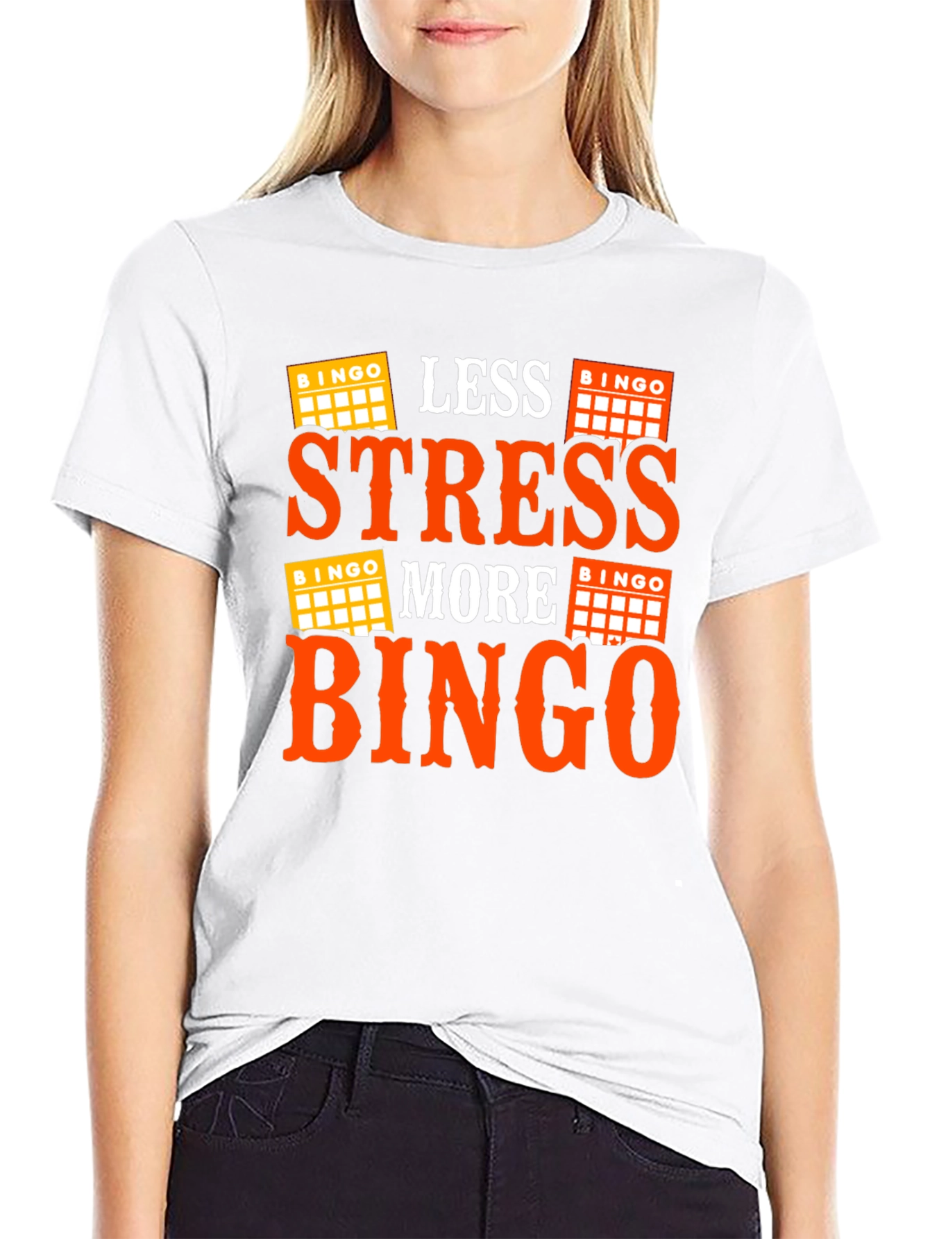 Less Stress More Bingo Black T-Shirt