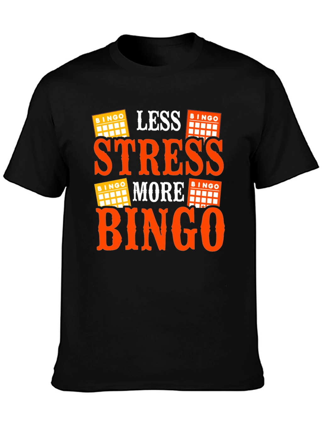 Less Stress More Bingo Black T-Shirt