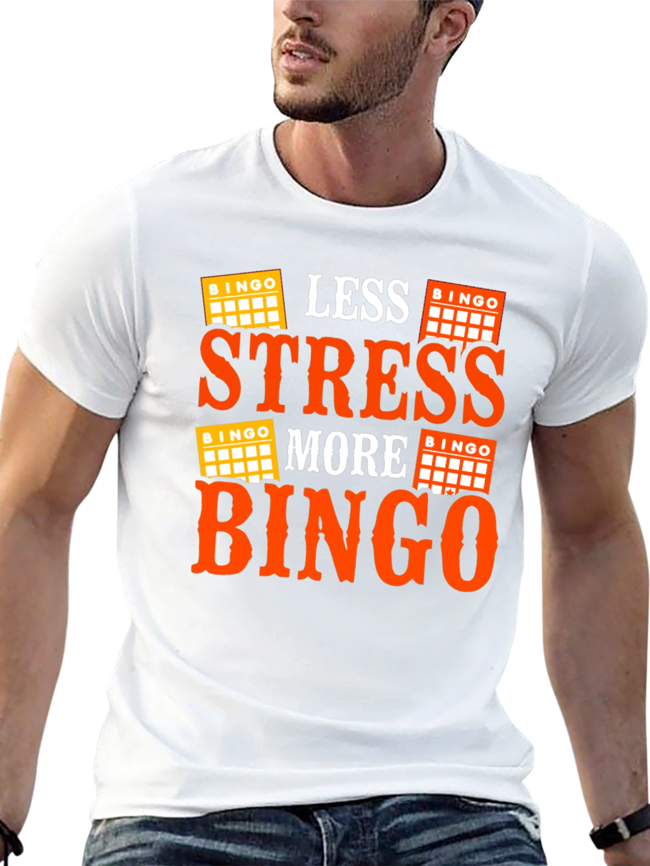 Less Stress More Bingo Black T-Shirt