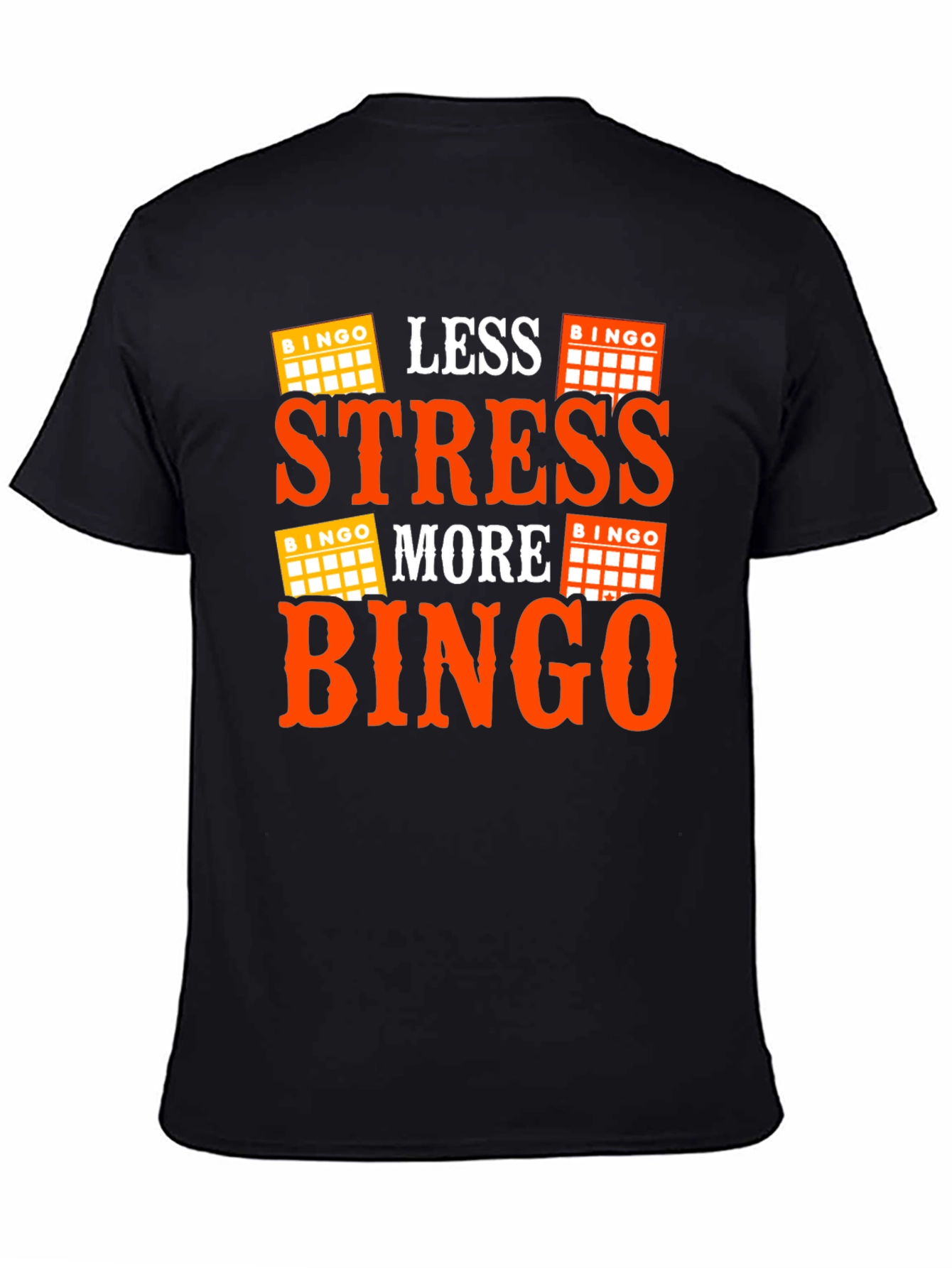 Less Stress More Bingo Black T-Shirt