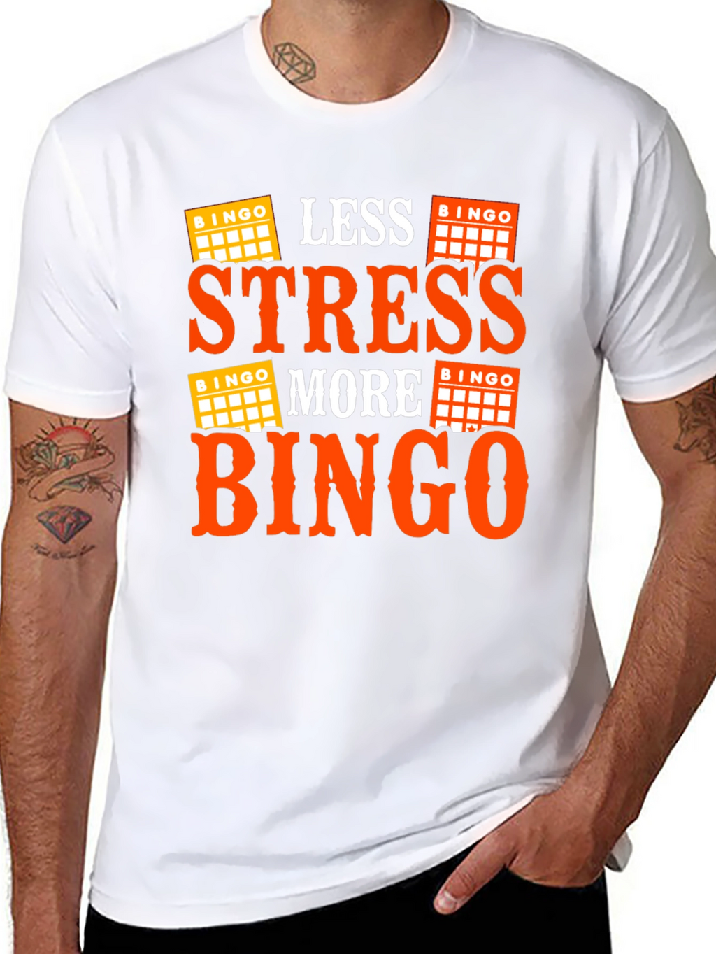 Less Stress More Bingo Black T-Shirt