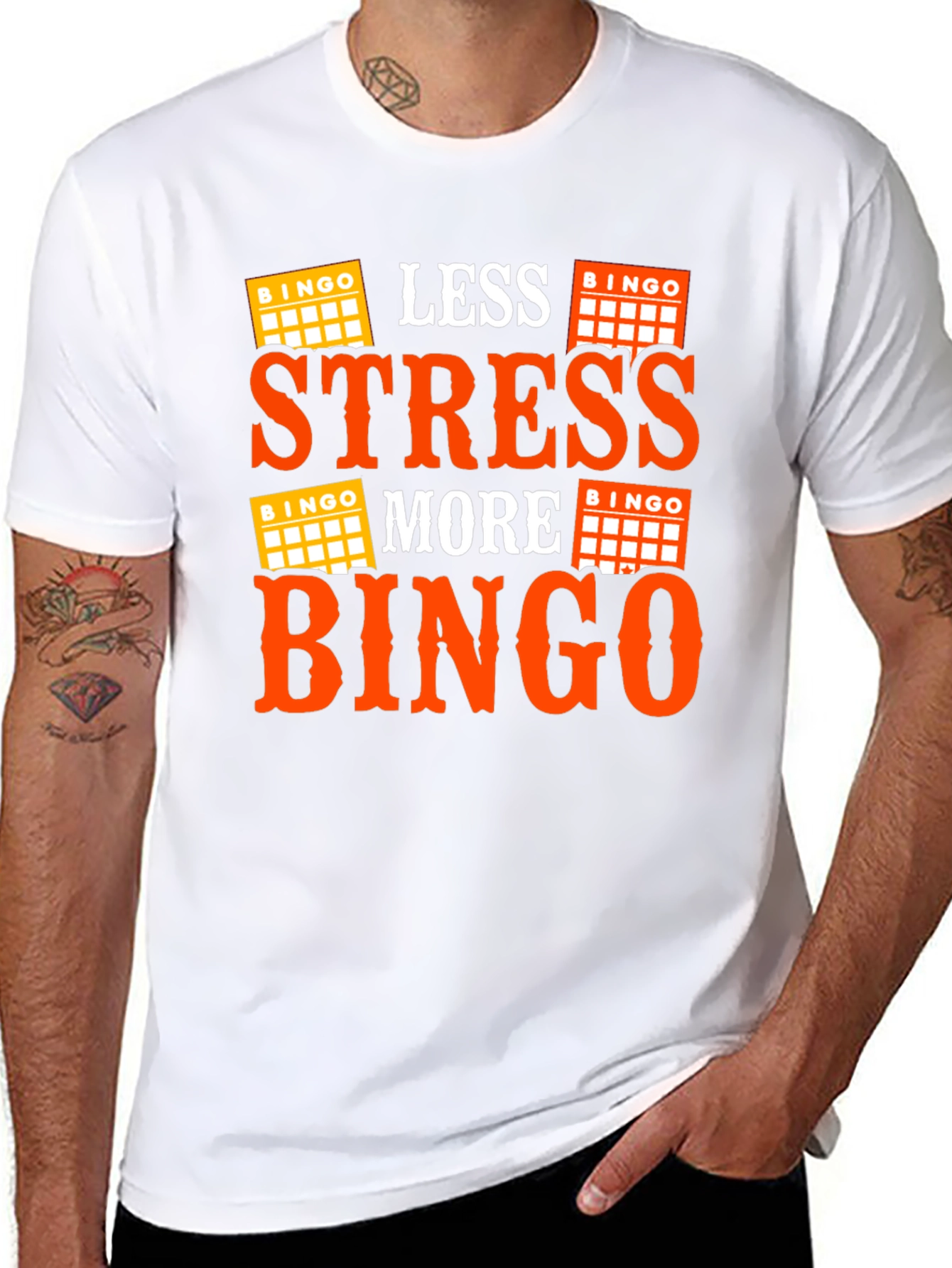 Less Stress More Bingo Black T-Shirt