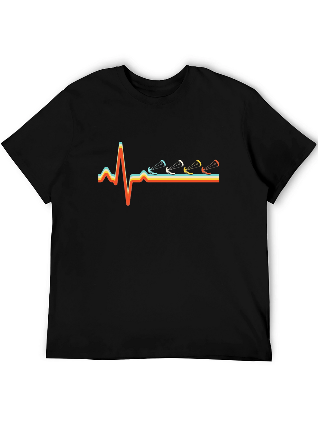 Kitesurfing Heartbeat T-Shirt - Black