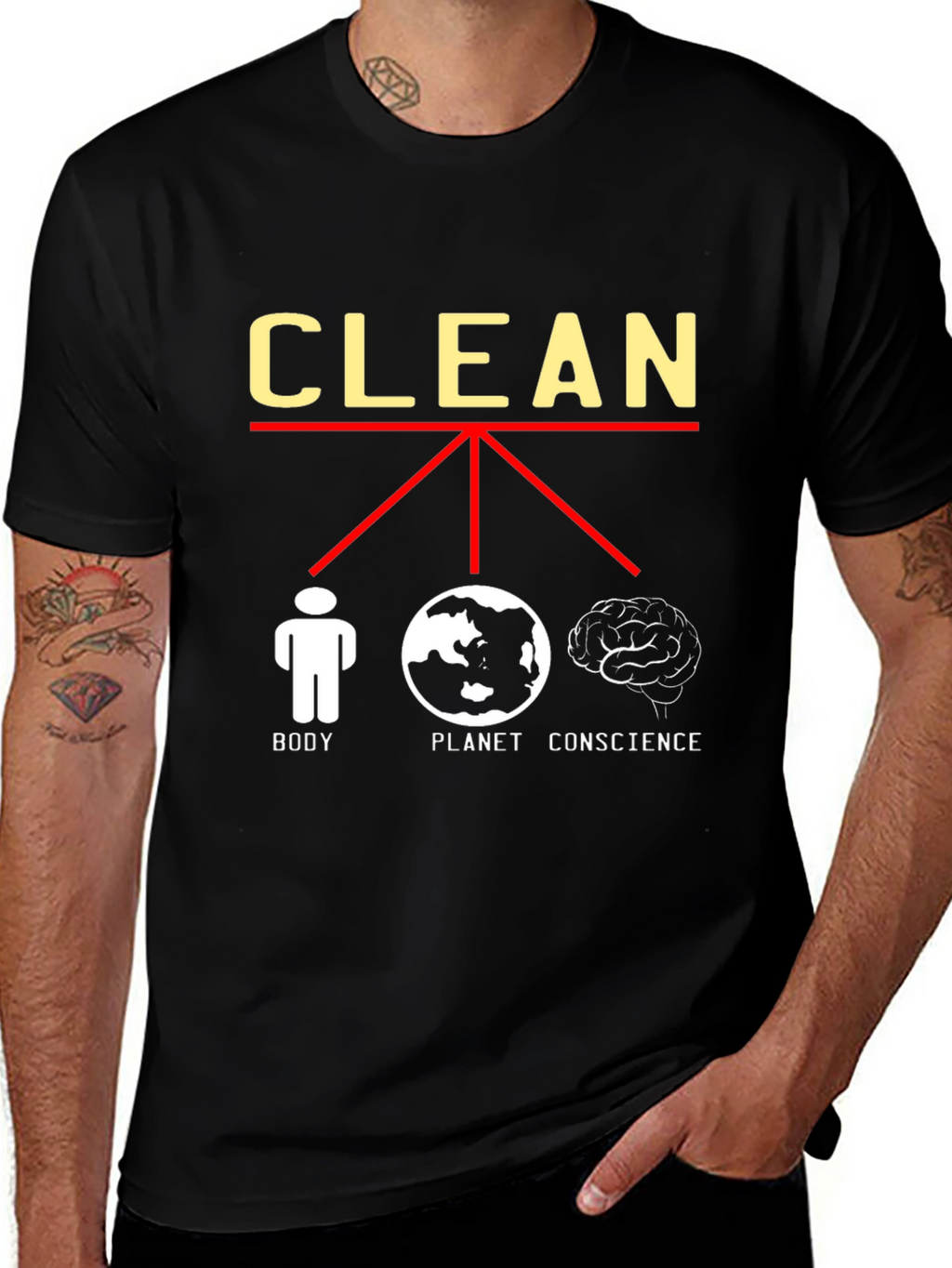 Clean Body Planet Conscience Graphic T-Shirt
