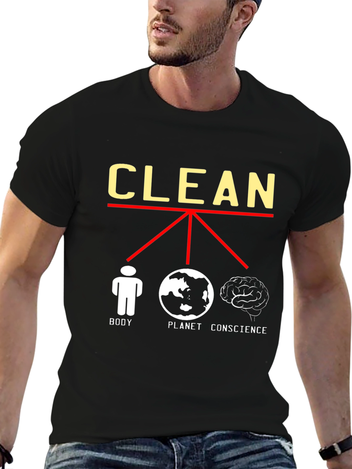 Clean Body Planet Conscience Graphic T-Shirt
