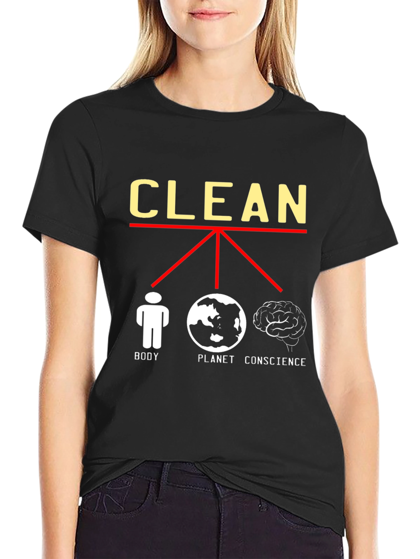Clean Body Planet Conscience Graphic T-Shirt