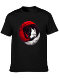 Yin Yang Wolves Black T-Shirt