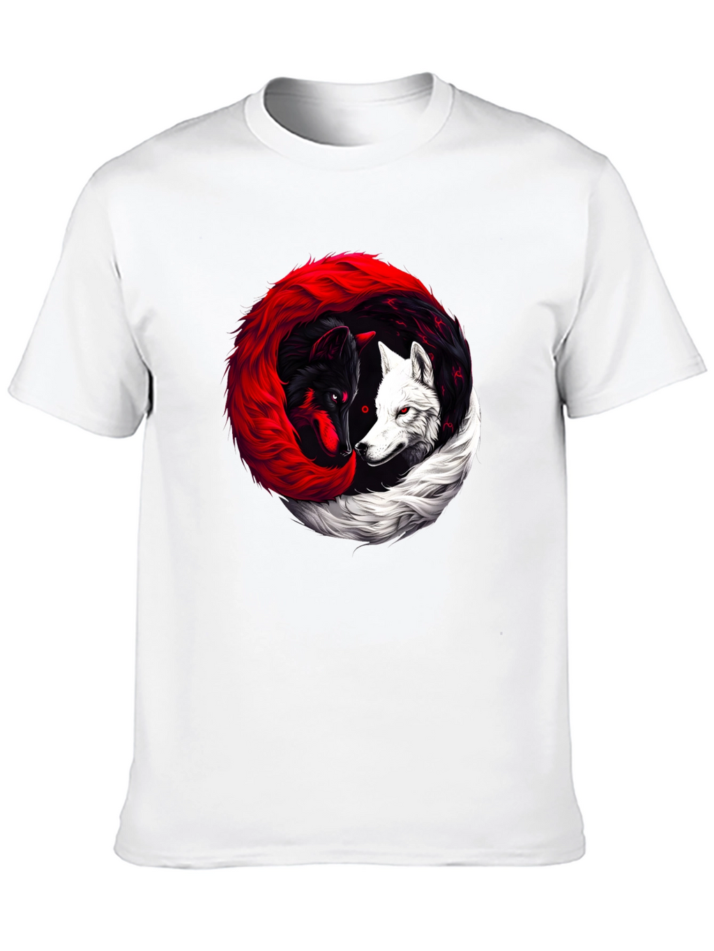 Yin Yang Wolves Black T-Shirt