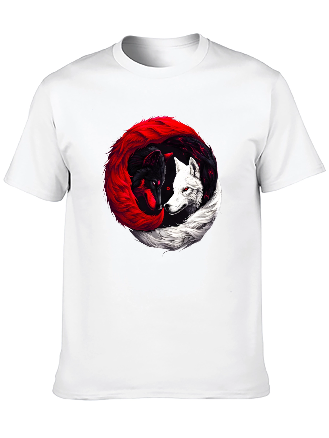 Yin Yang Wolves Black T-Shirt