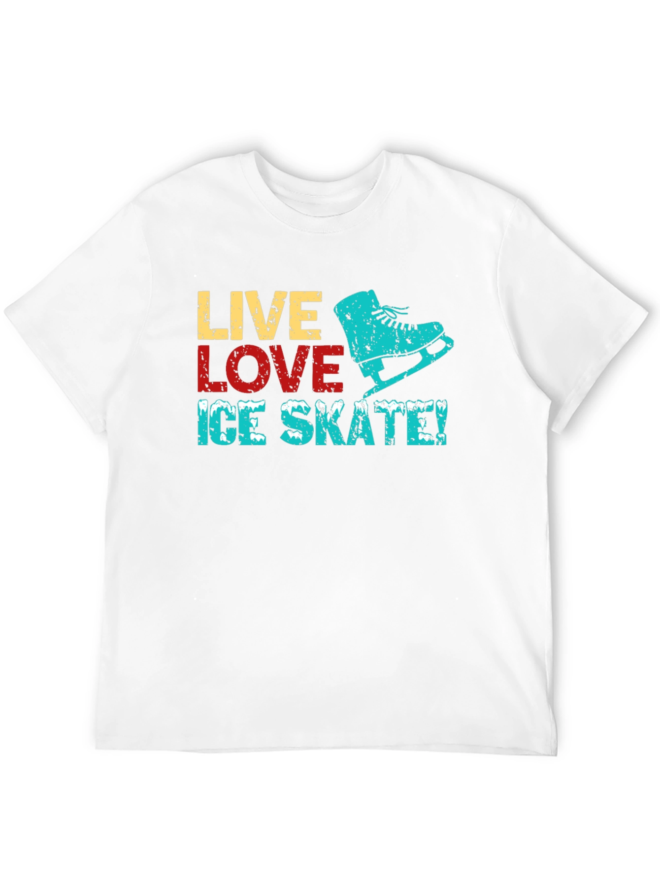 Live Love Ice Skate Black Graphic T-Shirt