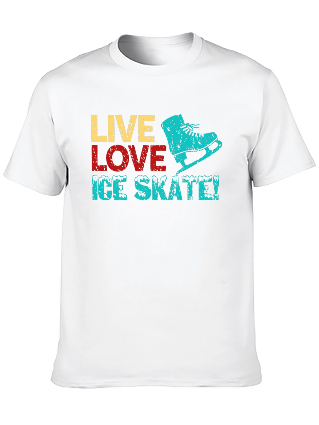Live Love Ice Skate Black Graphic T-Shirt