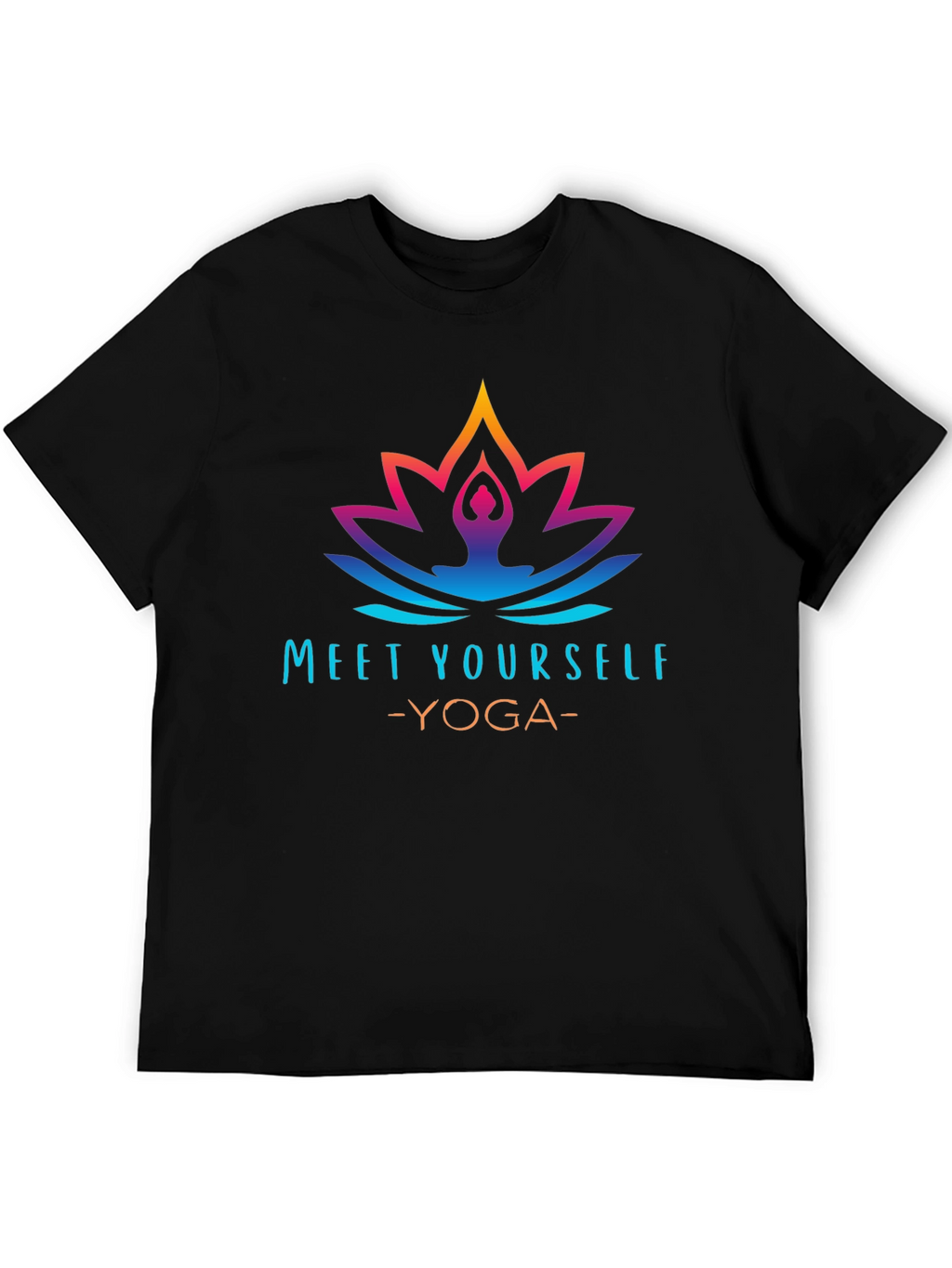 Meet Yourself Yoga Graphic Black T-Shirt