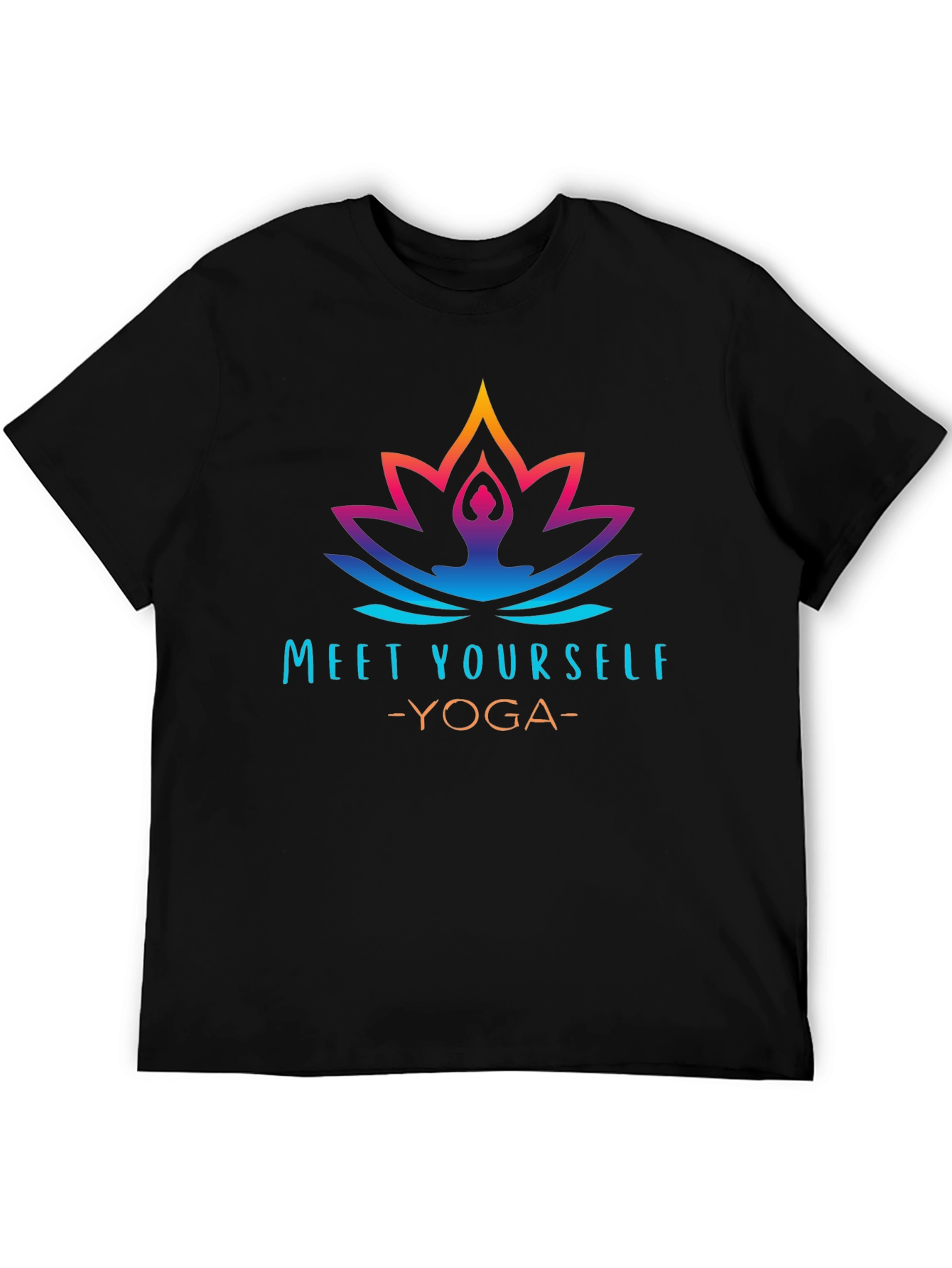 Meet Yourself Yoga Graphic Black T-Shirt