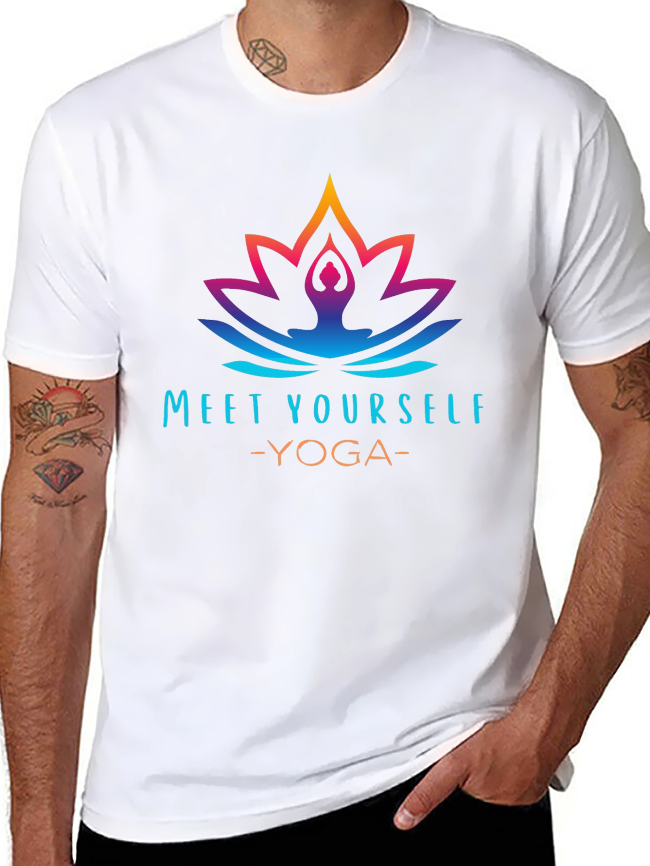 Meet Yourself Yoga Graphic Black T-Shirt