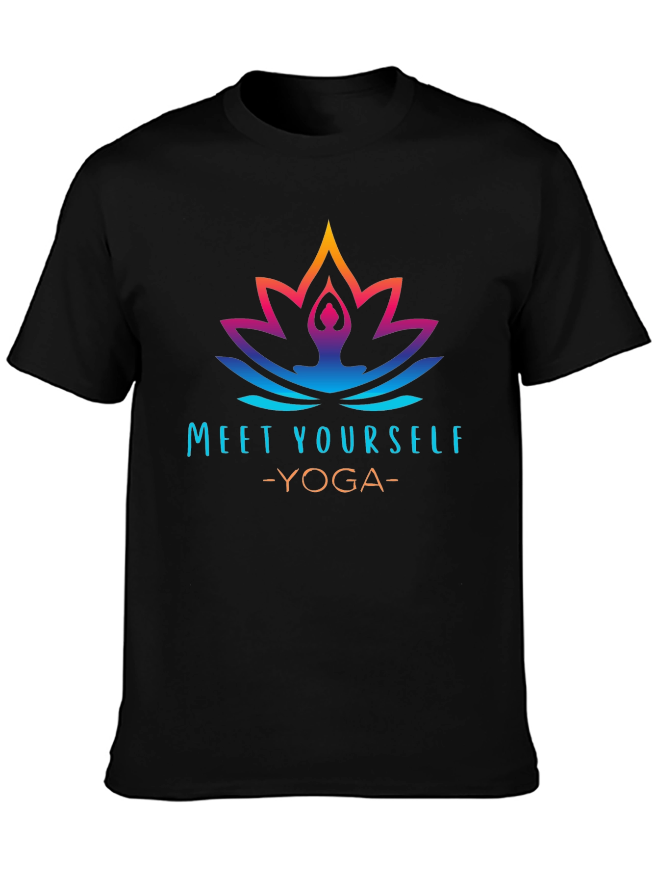 Meet Yourself Yoga Graphic Black T-Shirt