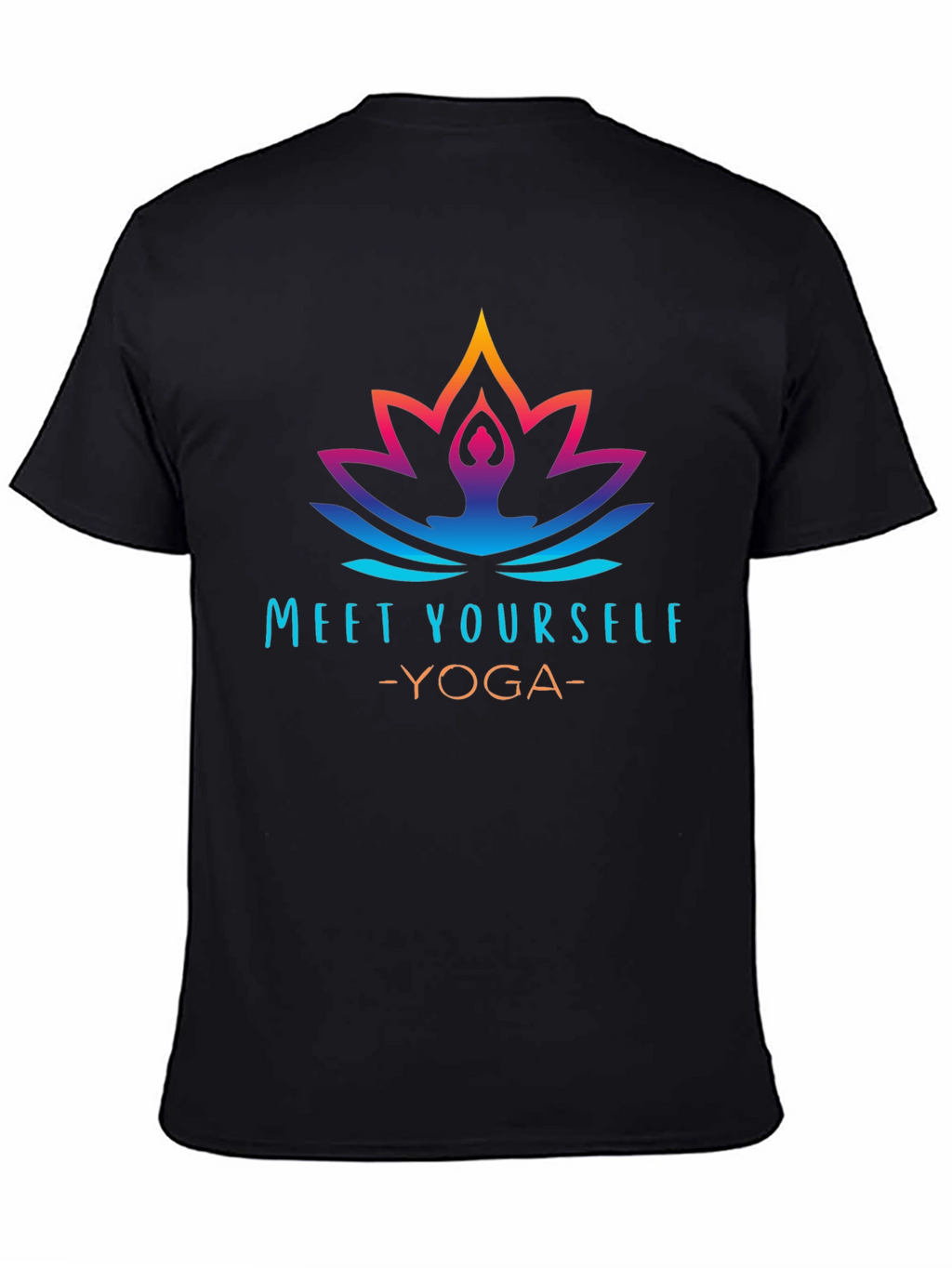 Meet Yourself Yoga Graphic Black T-Shirt