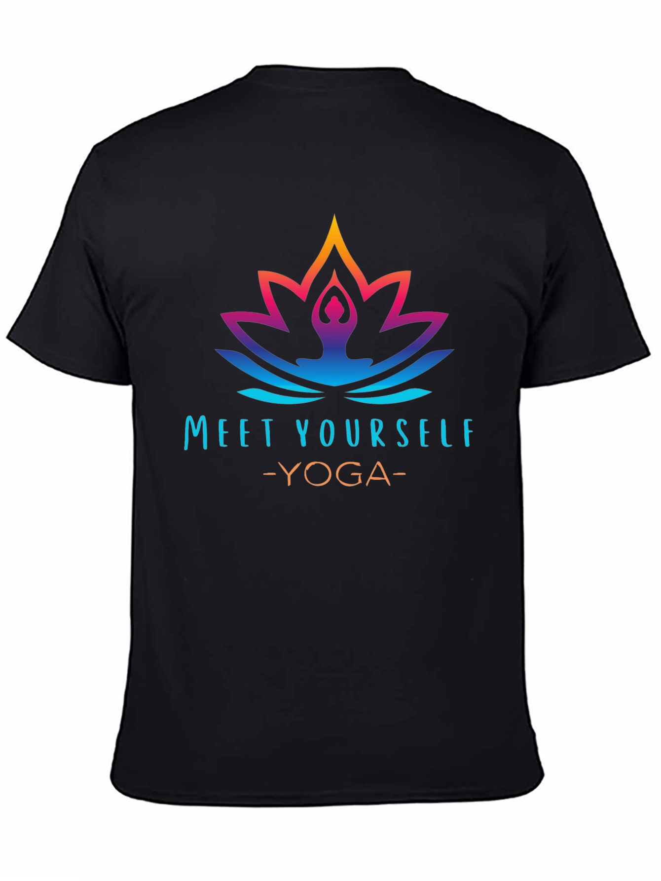 Meet Yourself Yoga Graphic Black T-Shirt