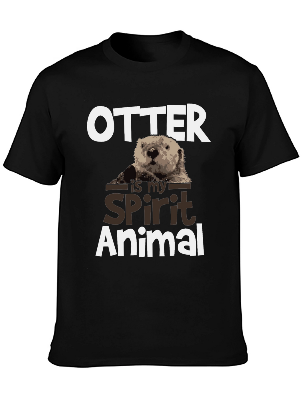 Otter Spirit Animal Graphic Tee - Black