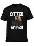 Otter Spirit Animal Graphic Tee - Black