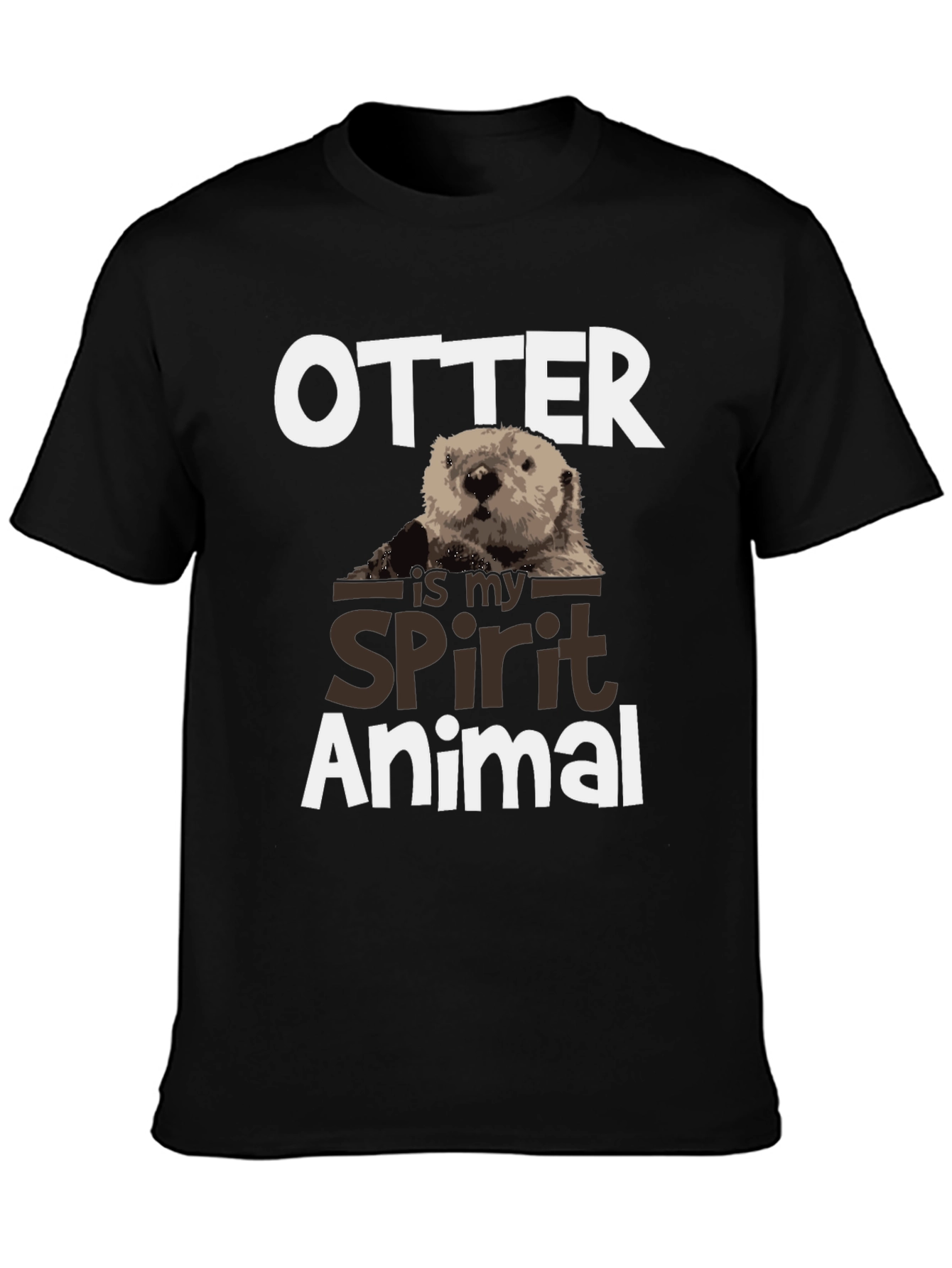 Otter Spirit Animal Graphic Tee - Black