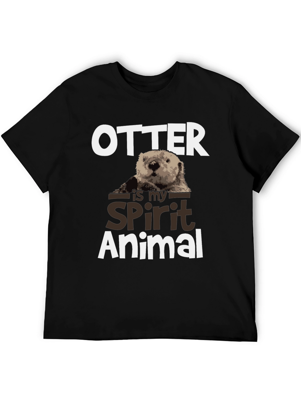 Otter Spirit Animal Graphic Tee - Black