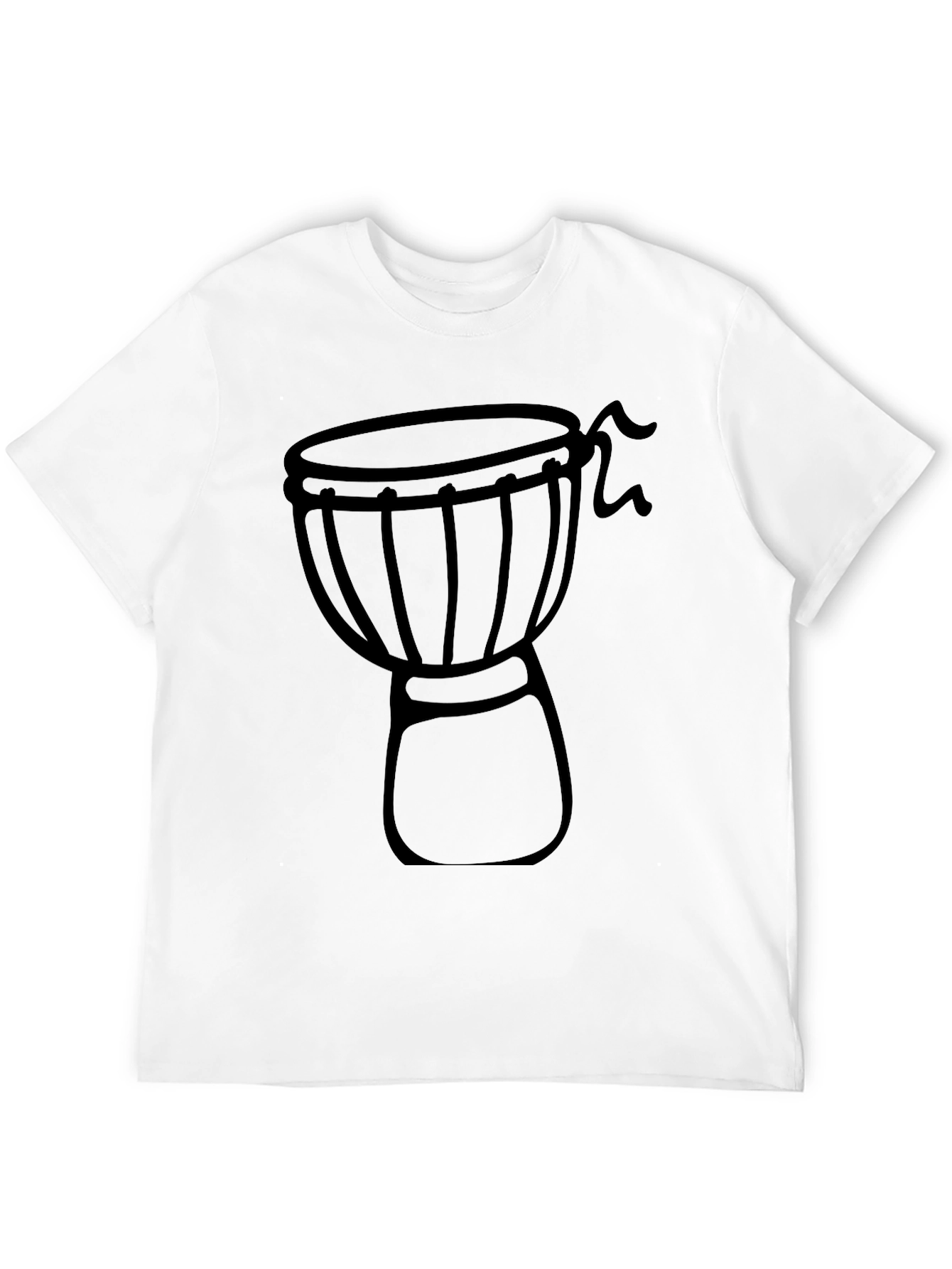 Djembe Drum Graphic Tee - Black Cotton Blend