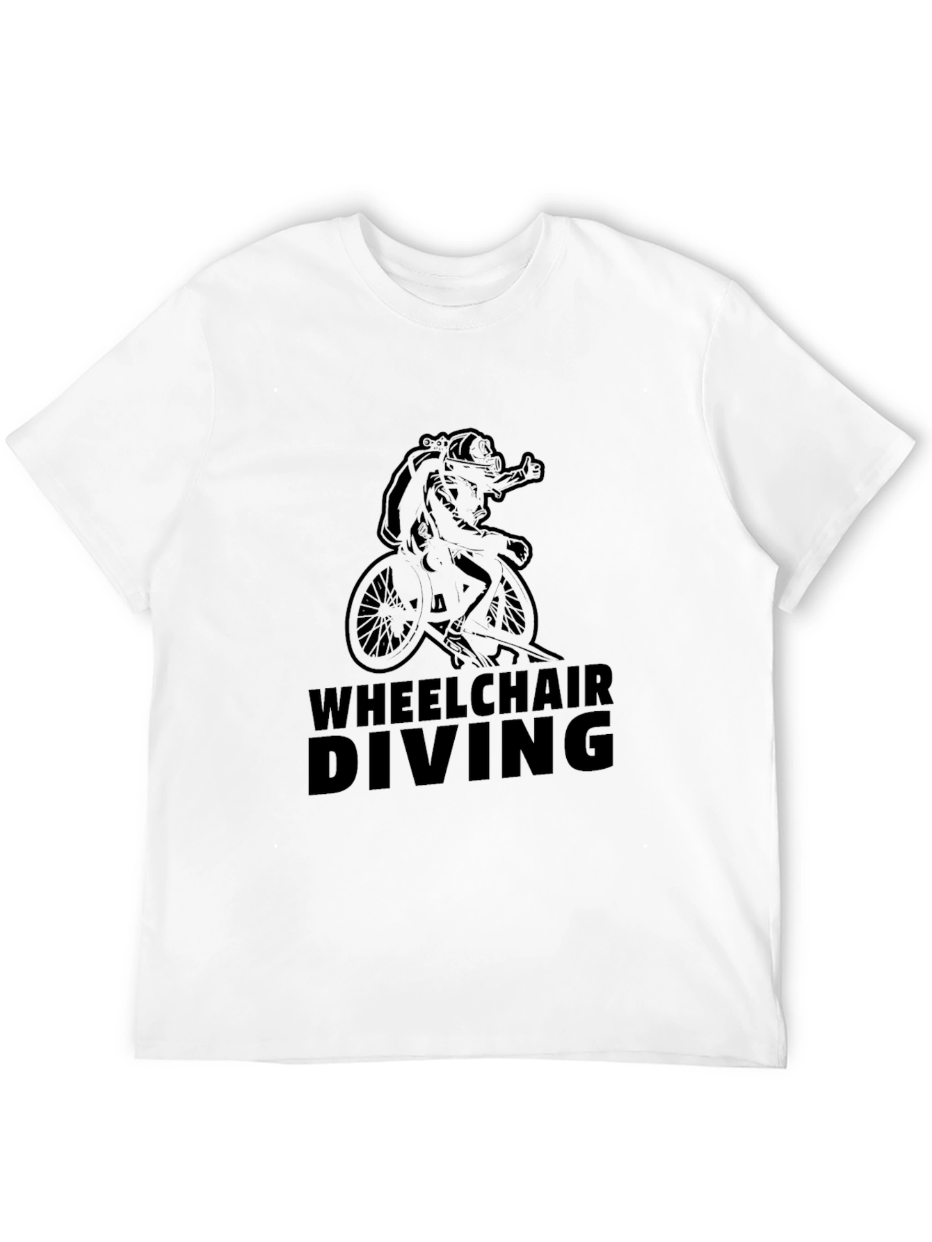 Wheelchair Diving Black T-Shirt - Graphic Tee