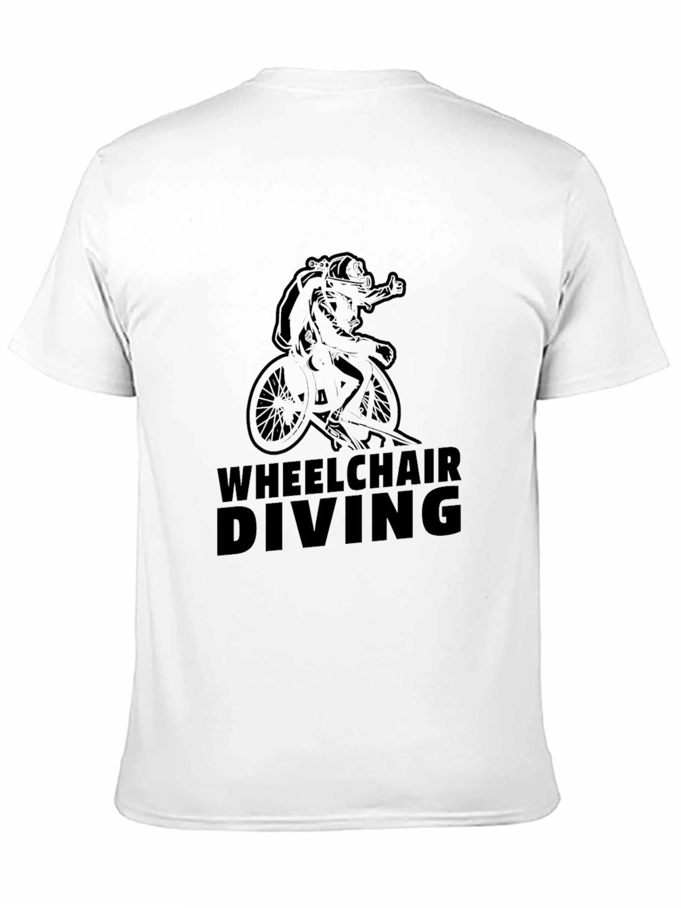 Wheelchair Diving Black T-Shirt - Graphic Tee