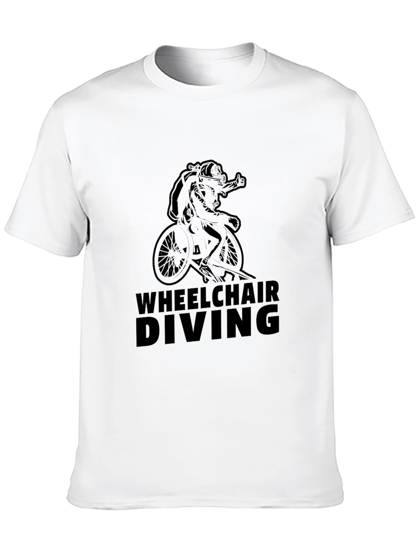 Wheelchair Diving Black T-Shirt - Graphic Tee