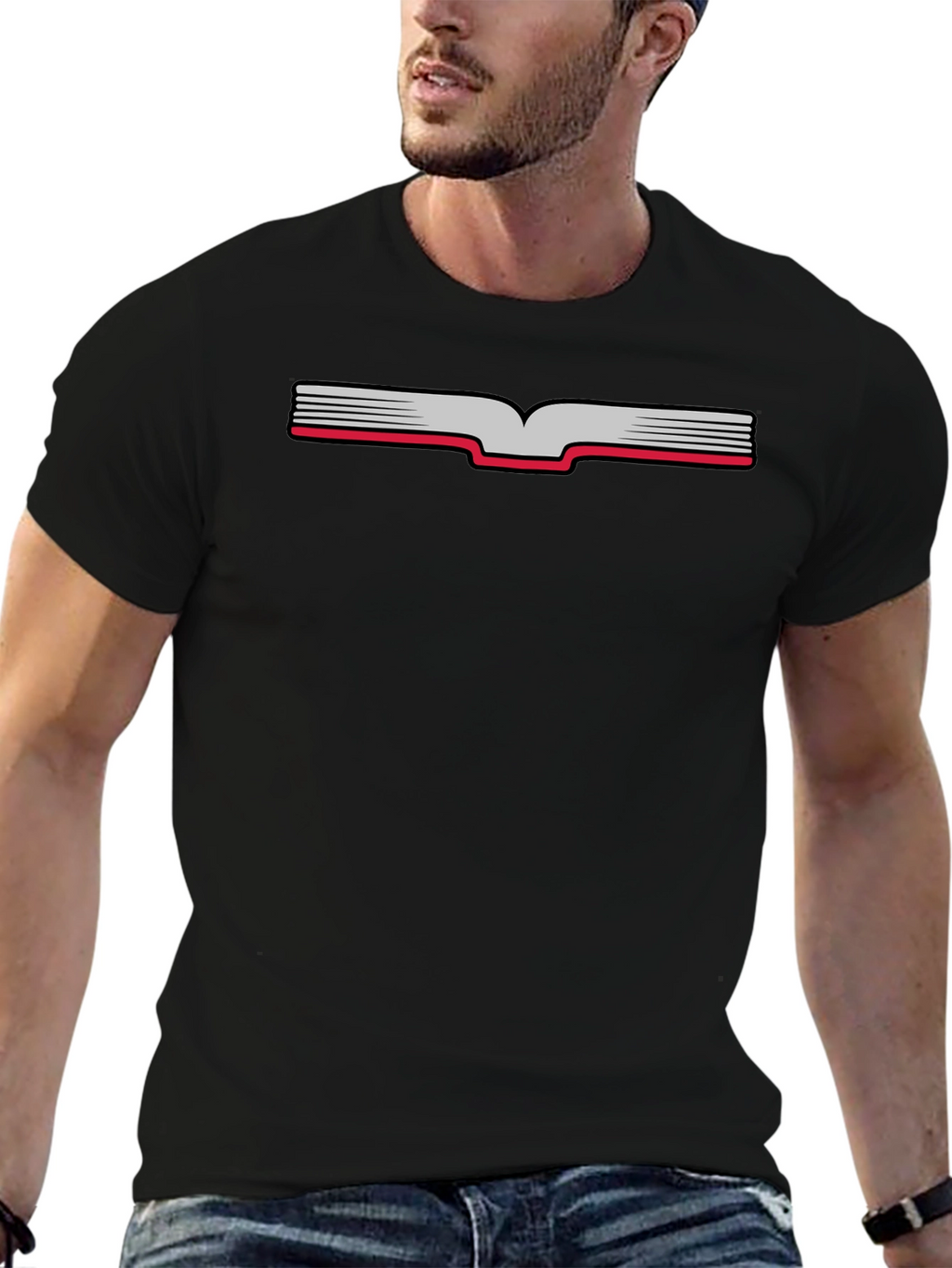 Open Book Graphic Tee - Black