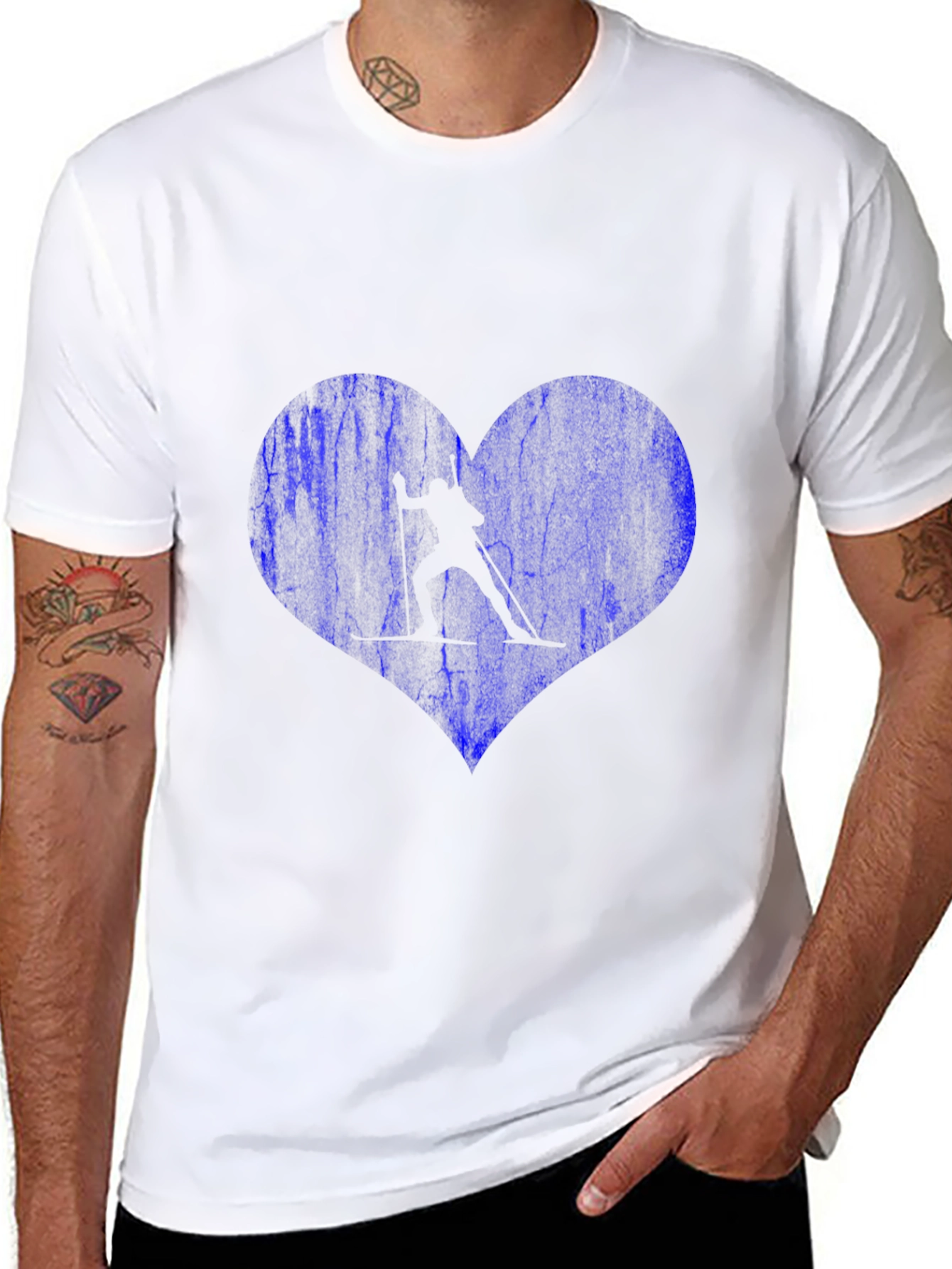 Skiing Heart T-Shirt - Love Winter Sports