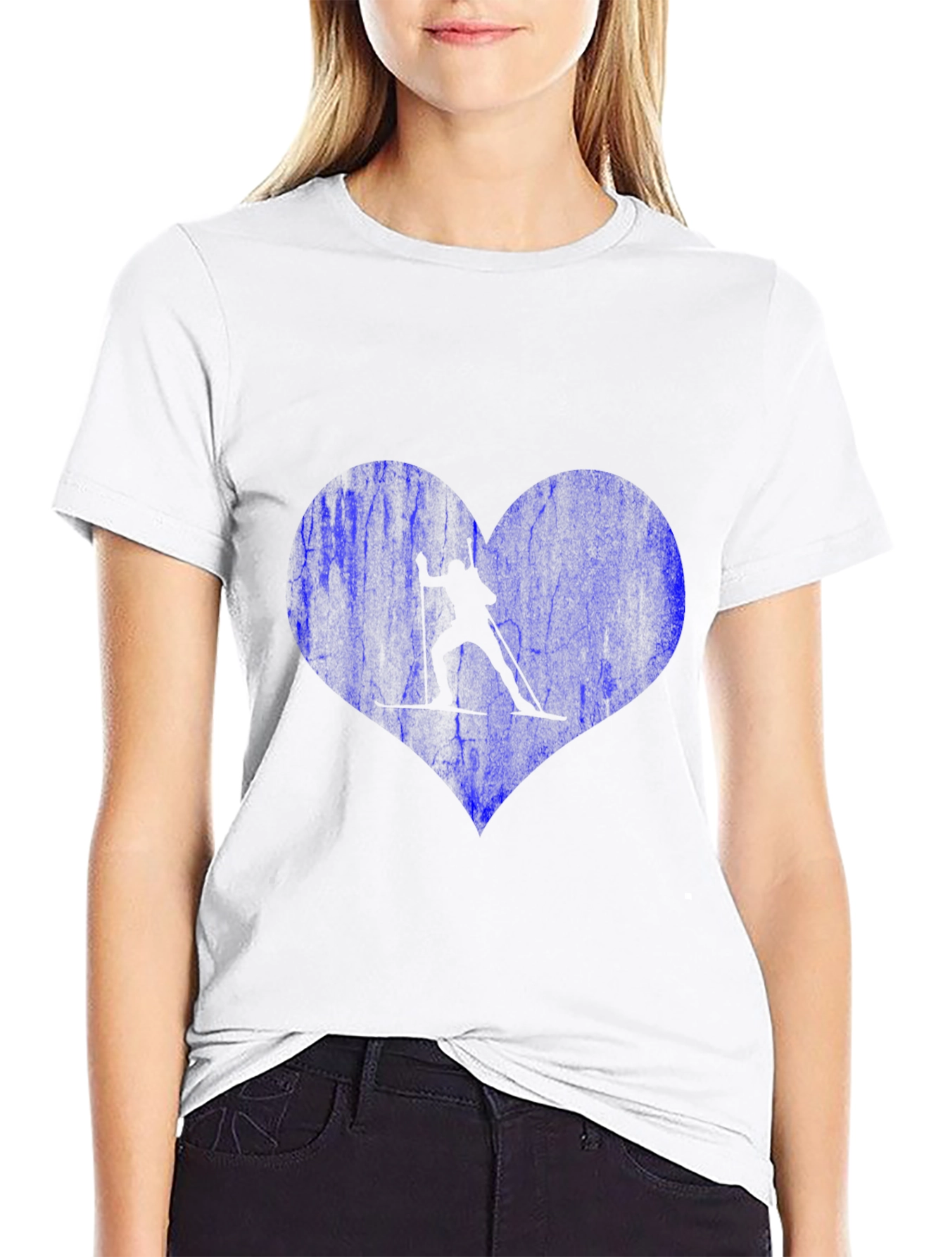 Skiing Heart T-Shirt - Love Winter Sports