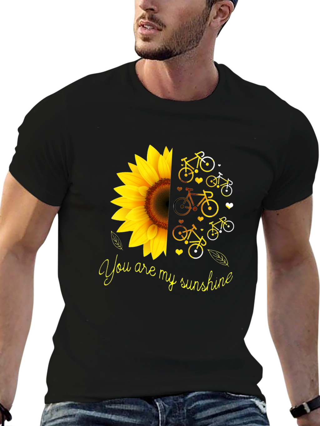 You Are My Sunshine Sunflower Bike Graphic T-Shirt