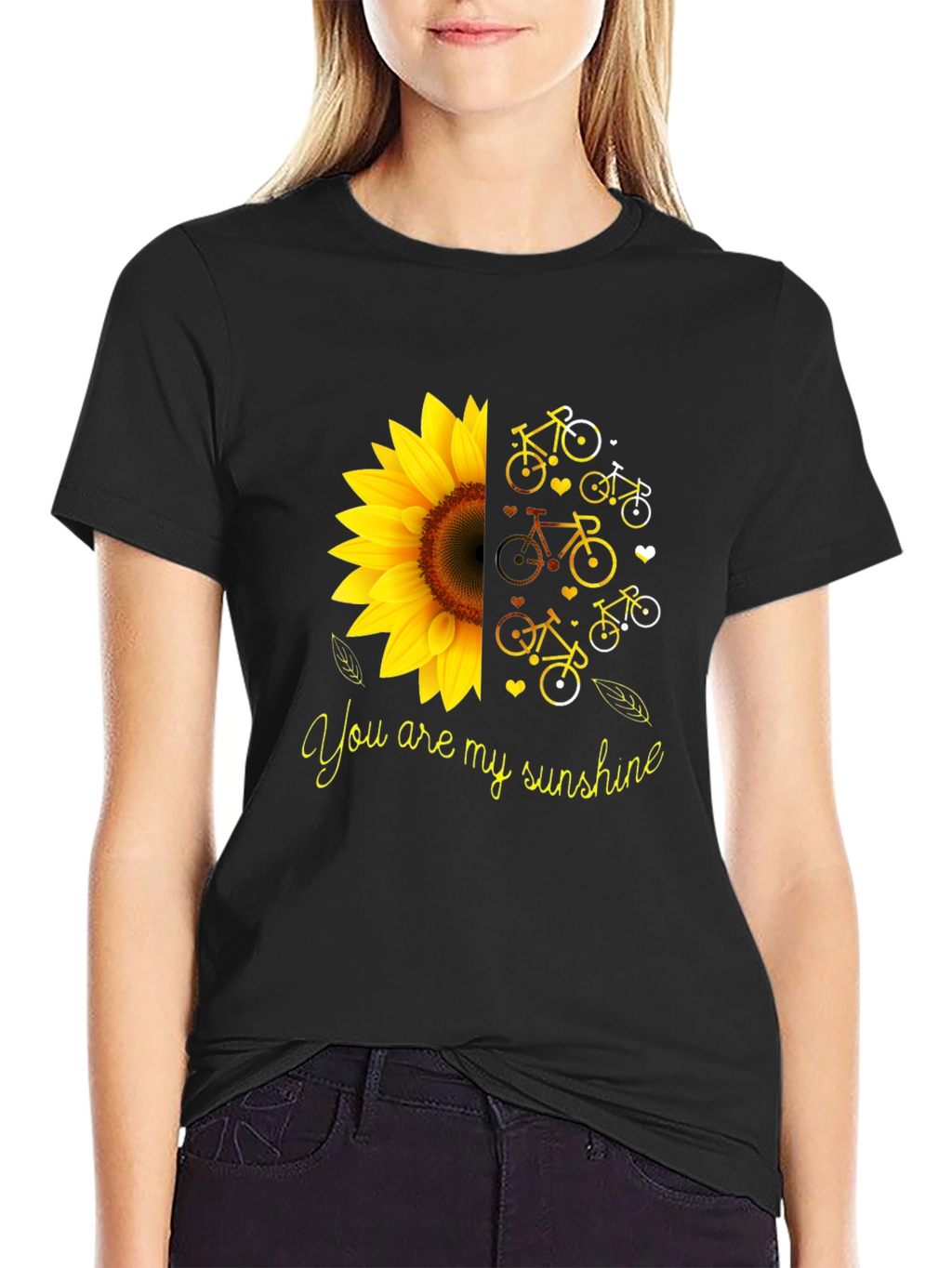 You Are My Sunshine Sunflower Bike Graphic T-Shirt