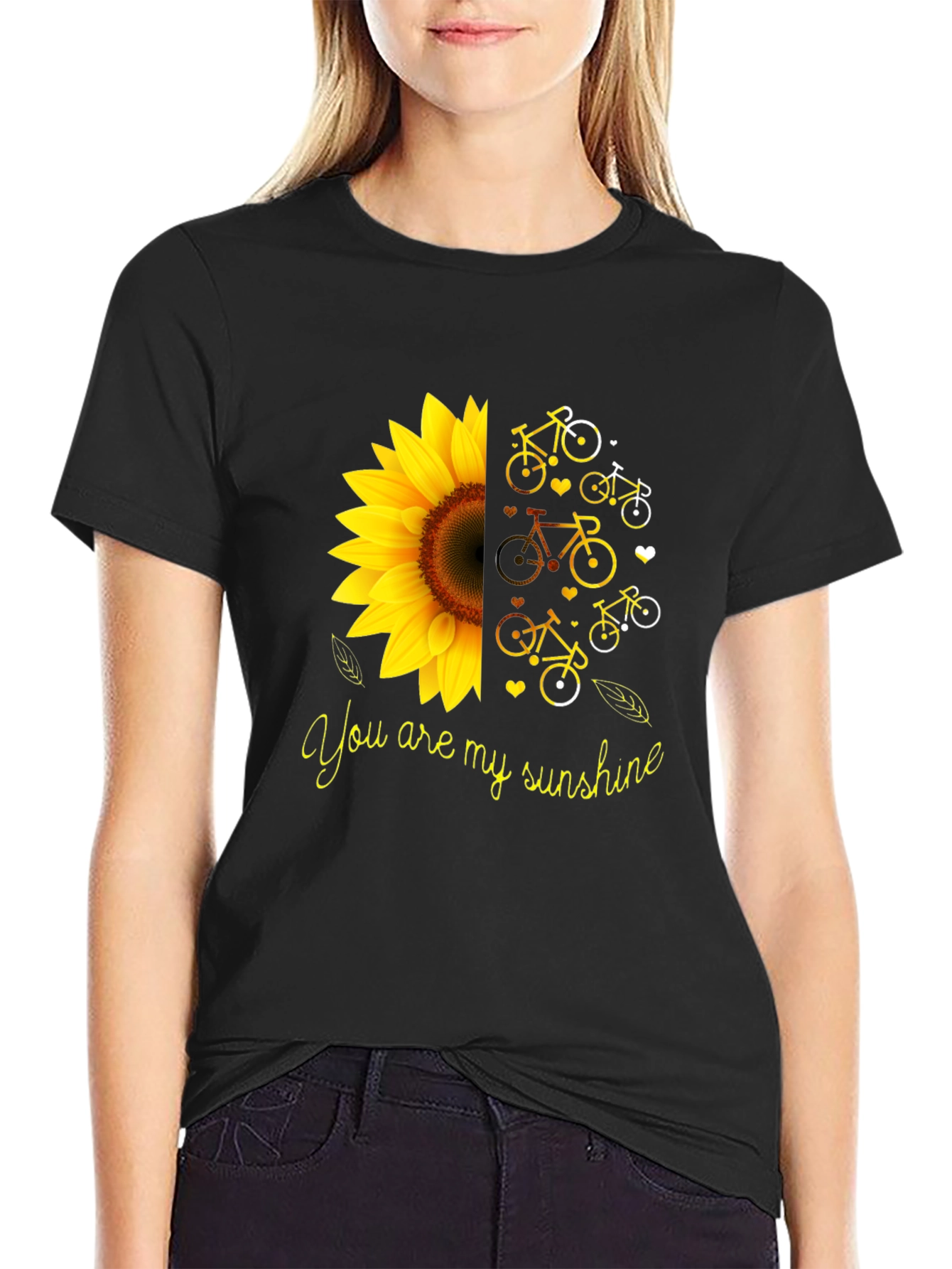 You Are My Sunshine Sunflower Bike Graphic T-Shirt