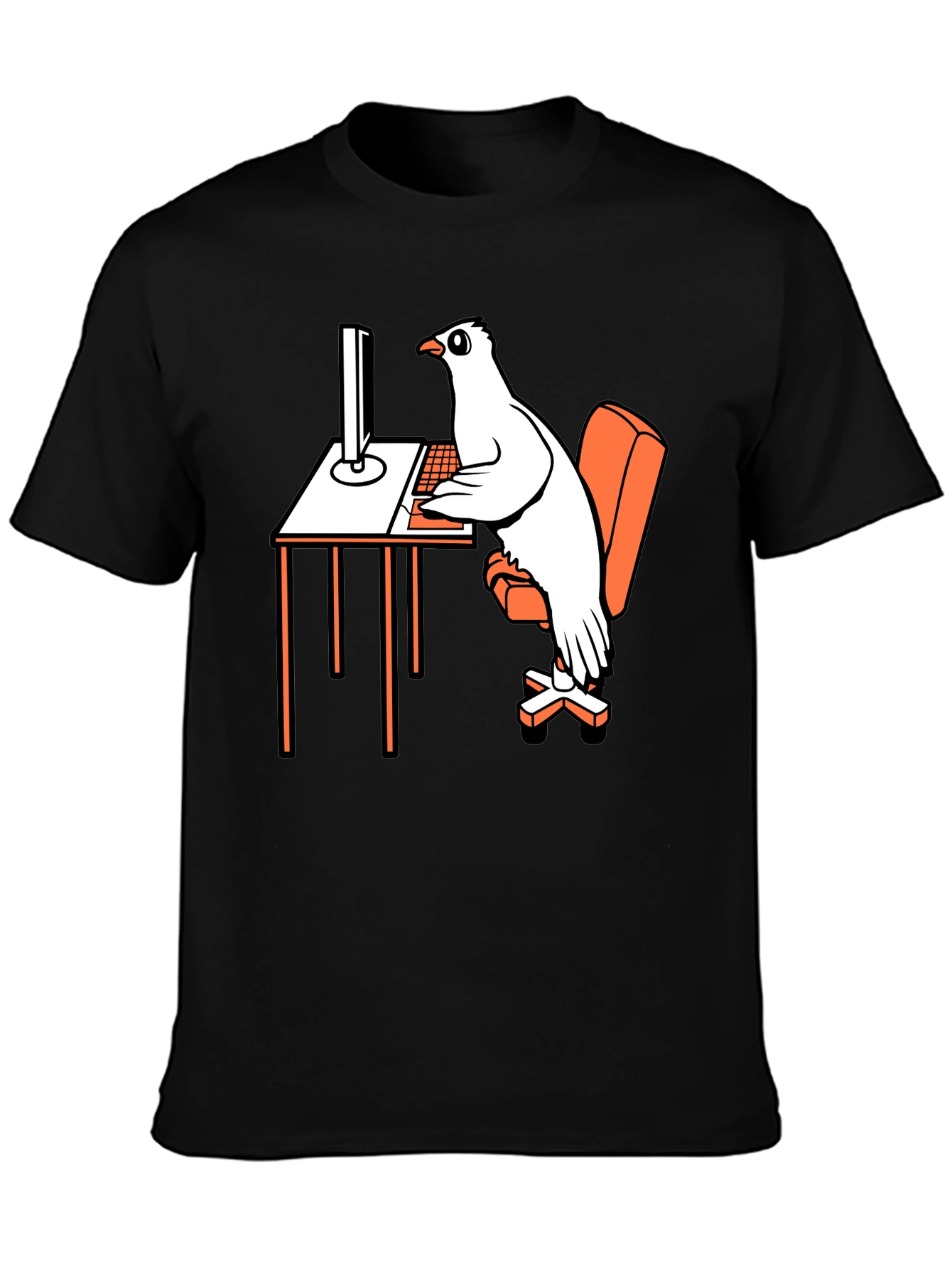 Funny Pigeon Programmer Graphic T-Shirt