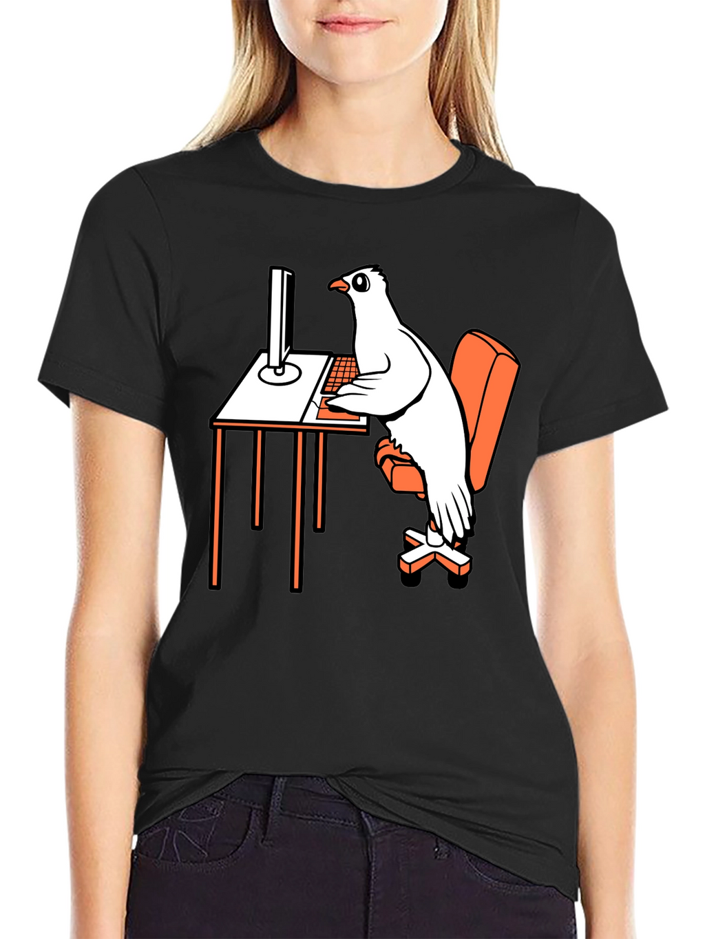 Funny Pigeon Programmer Graphic T-Shirt