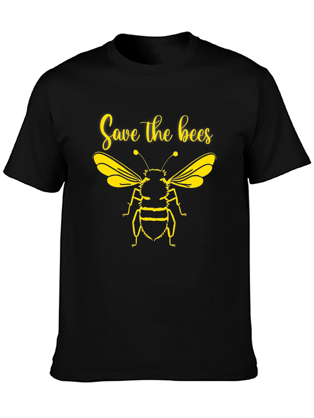 Save the Bees Graphic Tee - Black Cotton T-Shirt