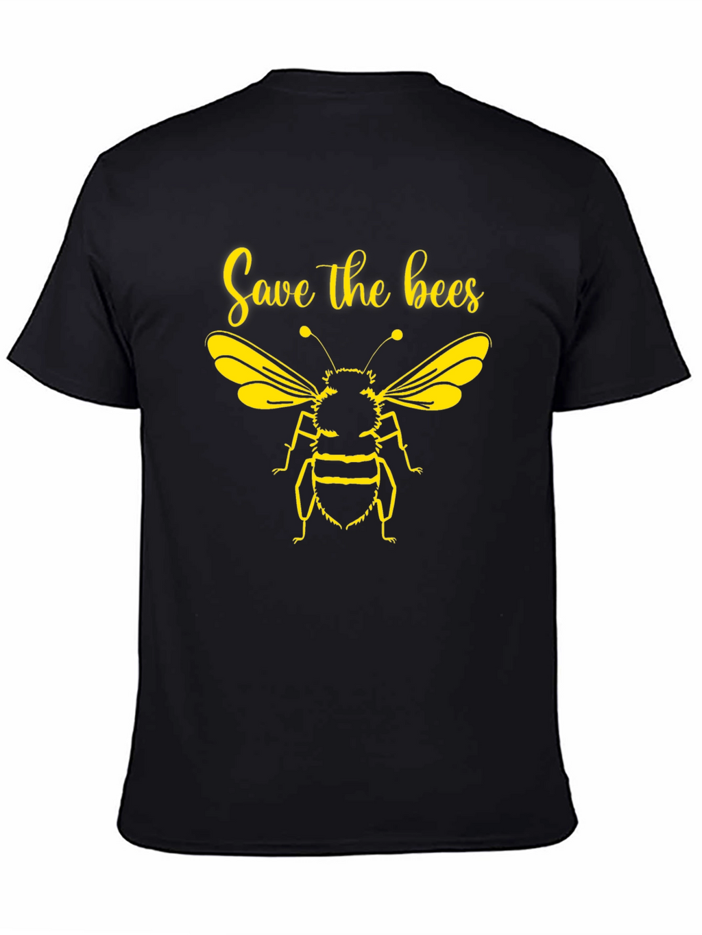 Save the Bees Graphic Tee - Black Cotton T-Shirt