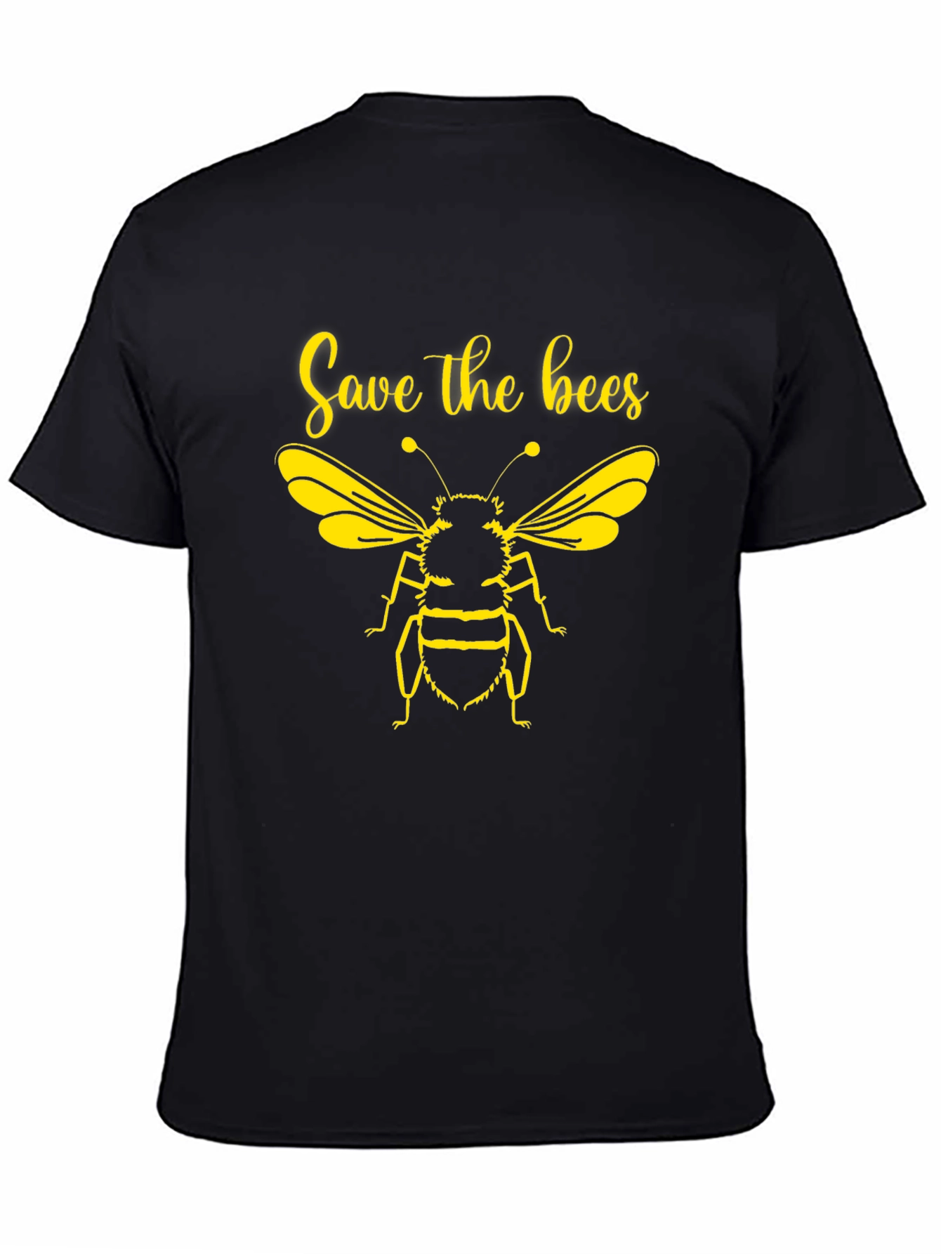 Save the Bees Graphic Tee - Black Cotton T-Shirt