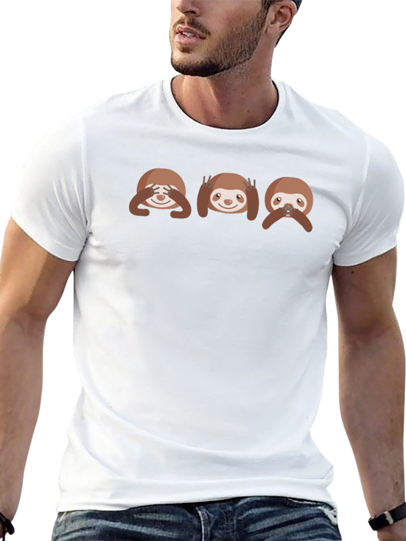 Sloth See Hear Speak No Evil Graphic T-Shirt