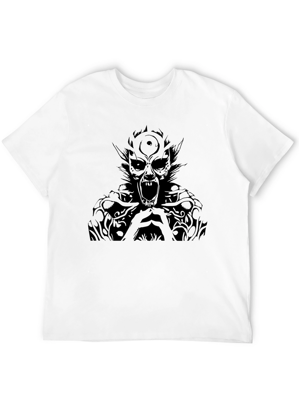 Black Graphic Tee - Demon Design