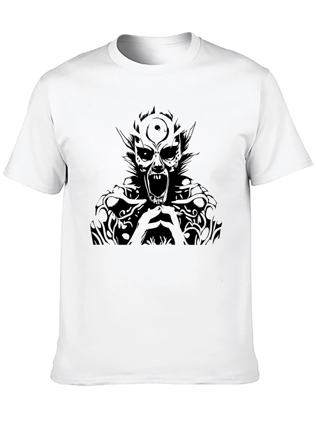 Black Graphic Tee - Demon Design