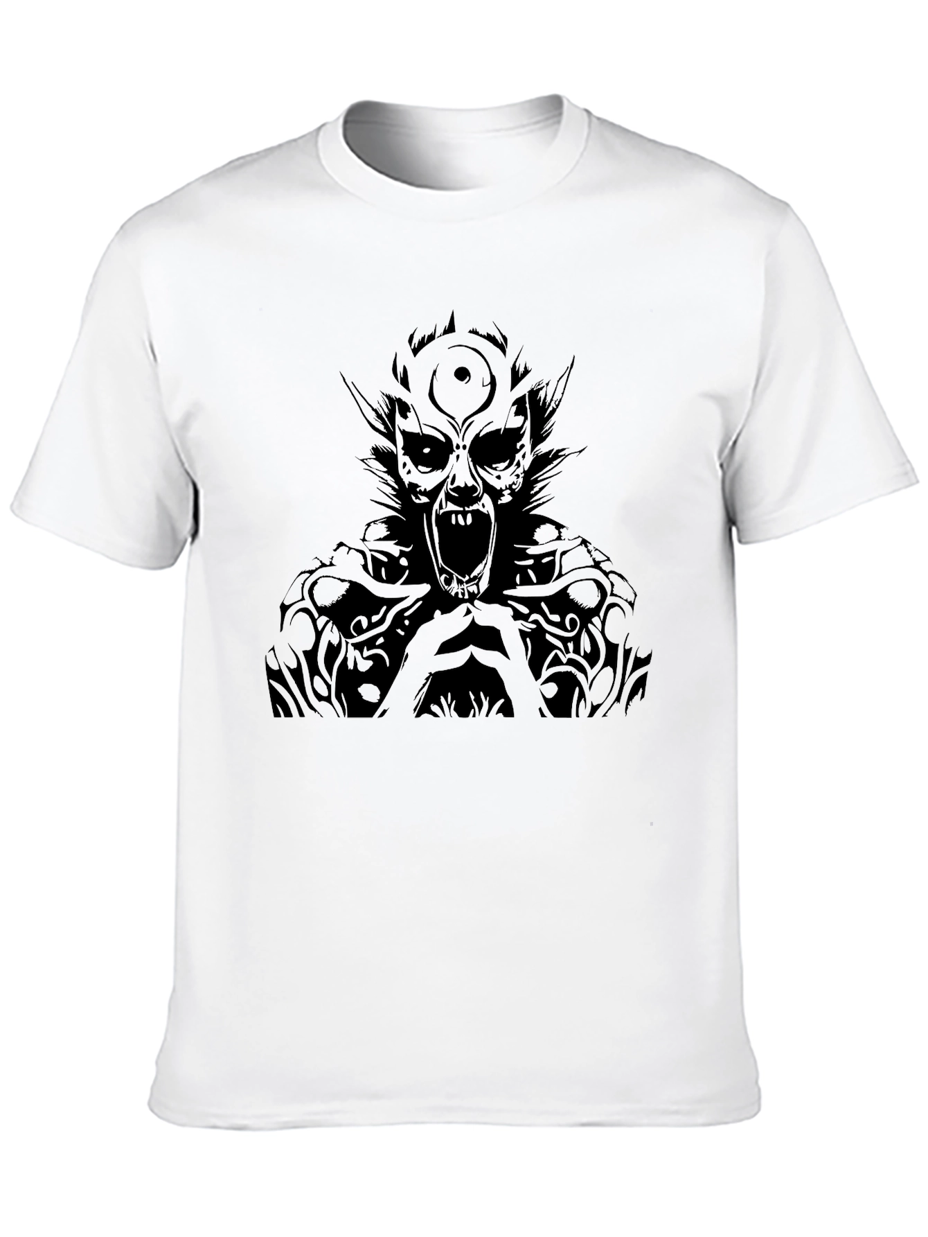 Black Graphic Tee - Demon Design