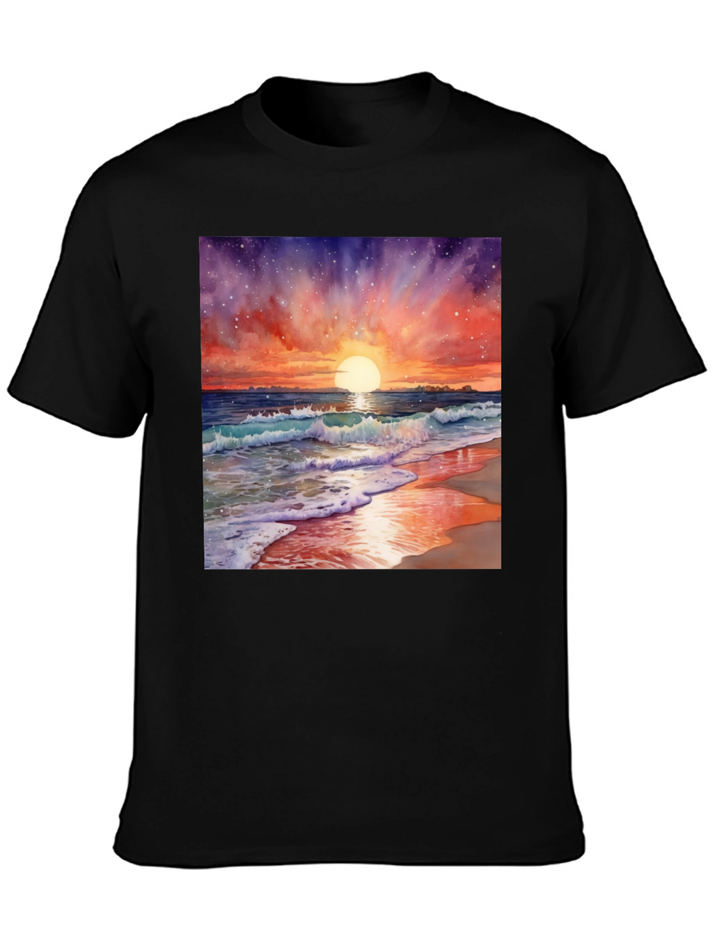 Sunset Beach Watercolor T-Shirt
