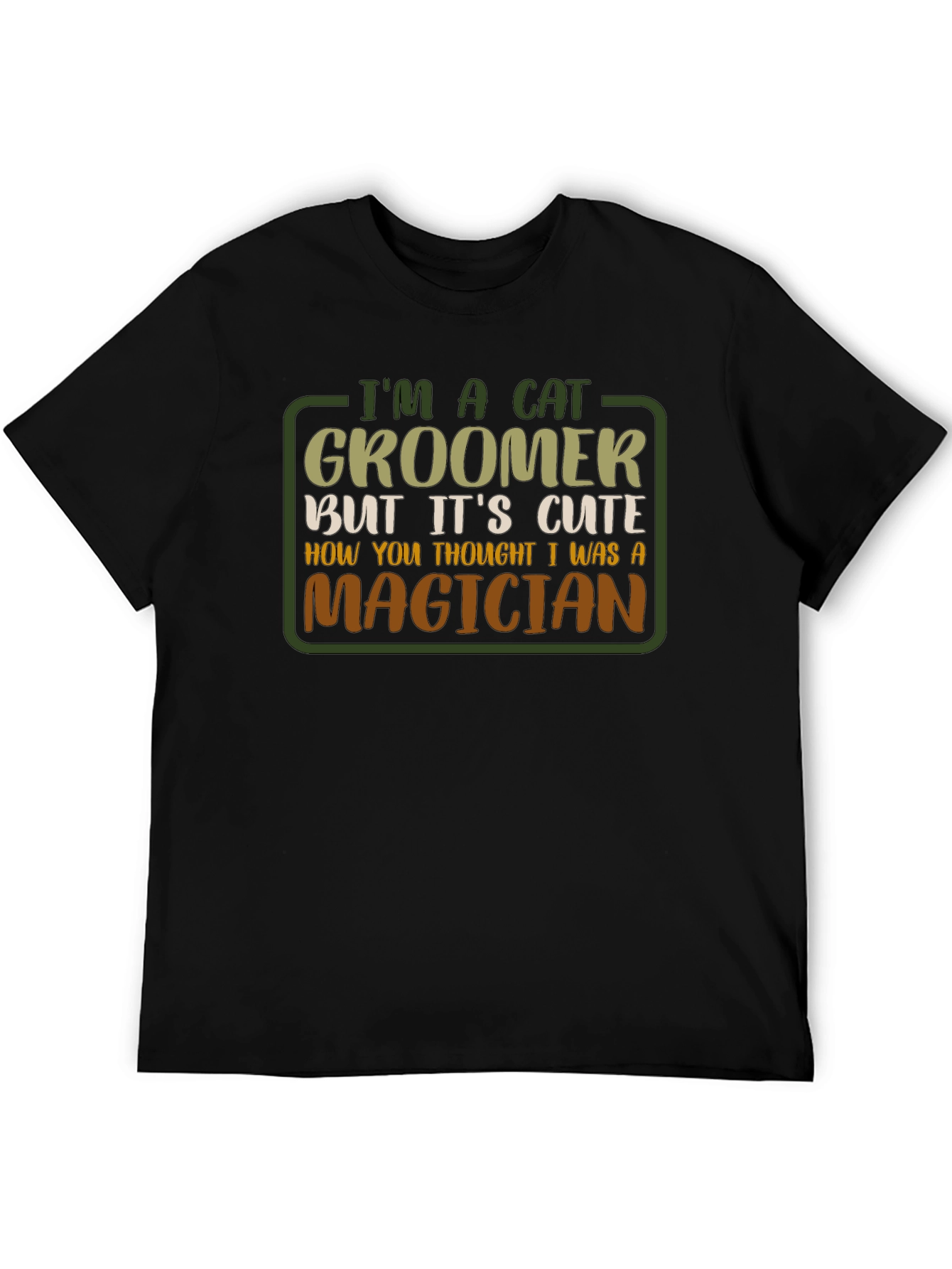 Cat Groomer Magician Graphic T-Shirt