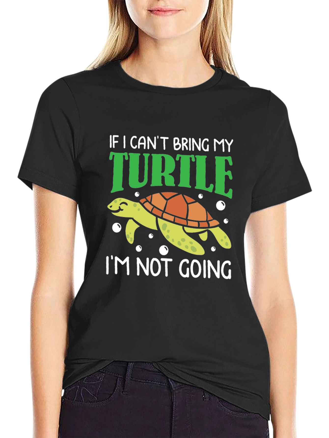 Funny Turtle Graphic Tee - If I Cant Bring My Turtle T-Shirt