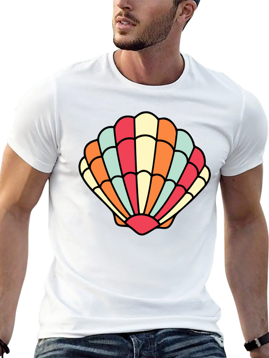 Seashell Graphic Tee - Retro Summer Style