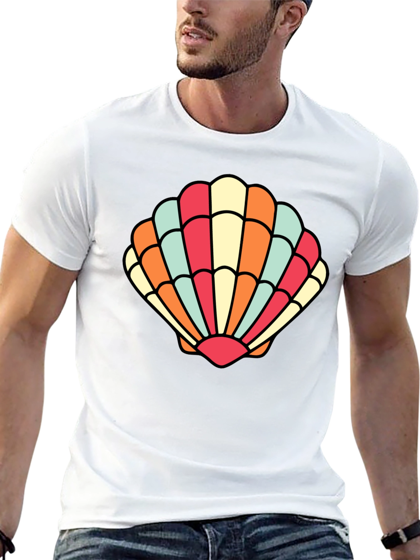 Seashell Graphic Tee - Retro Summer Style